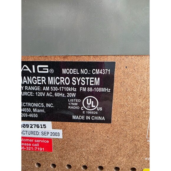 Craig CM4371 AM/FM Stereo Cassette Player 3 CD Changer Read - tested! Works! - Picture 16 of 16